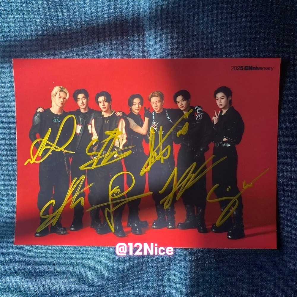 ENHYPEN GROUP Autographed Signed Photo 4*6 K-POP COLLECTION 2025 #Nice
