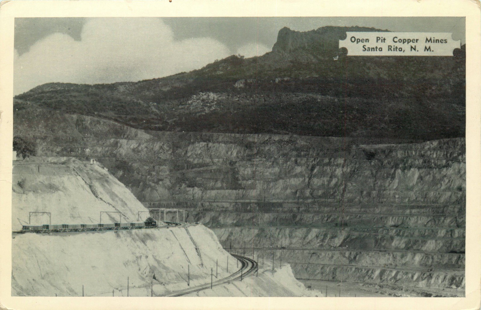 Open Pit Copper Mines Santa Rita, N. M. Vintage RPPC Postcard