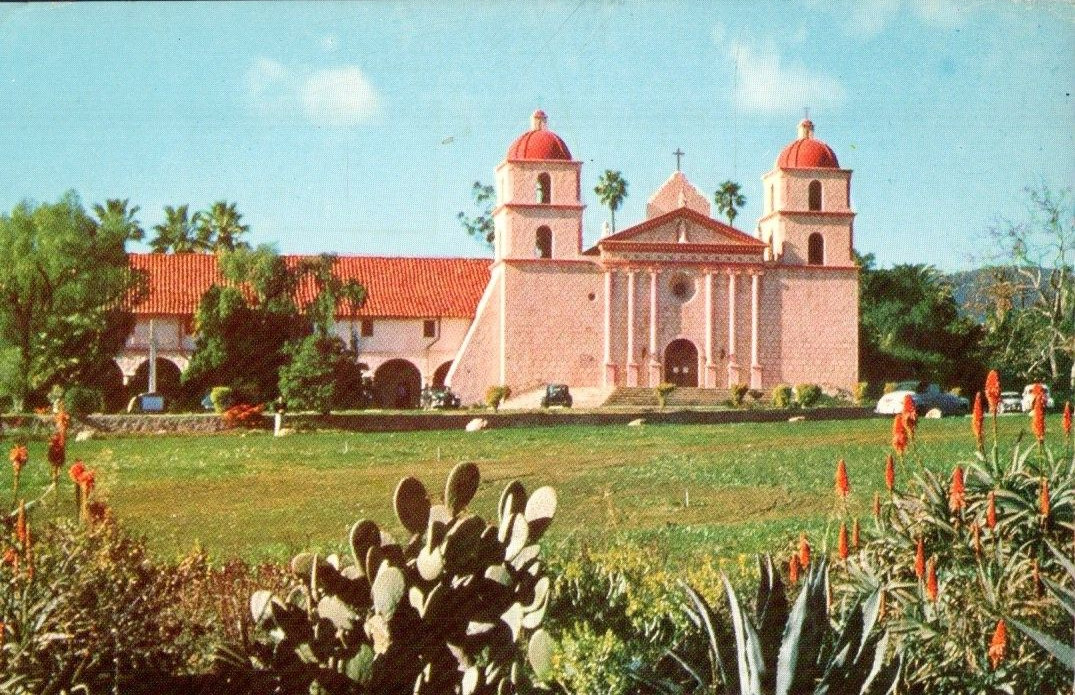 Santa Barbara California Mission Santa Barbara 1966 Vintage Postcard