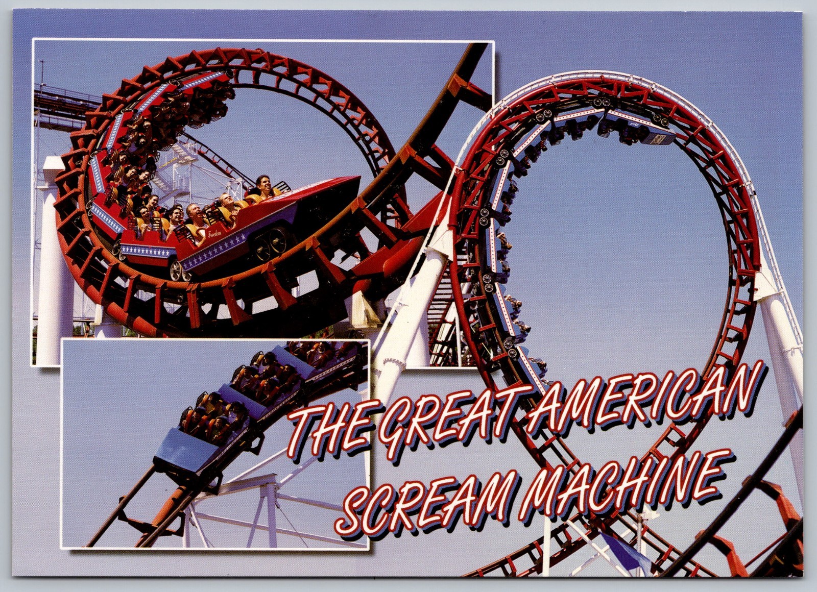 Great American Scream Machine Roller Coaster, Six Flags New Jersey 7×5” Postcard