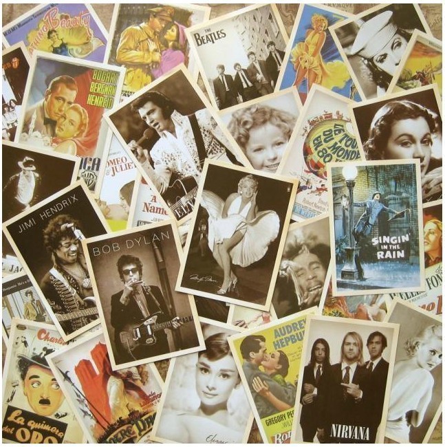 Lot of 32 Old Memories Forever Movie Star & Rock Star Vintage Postcards