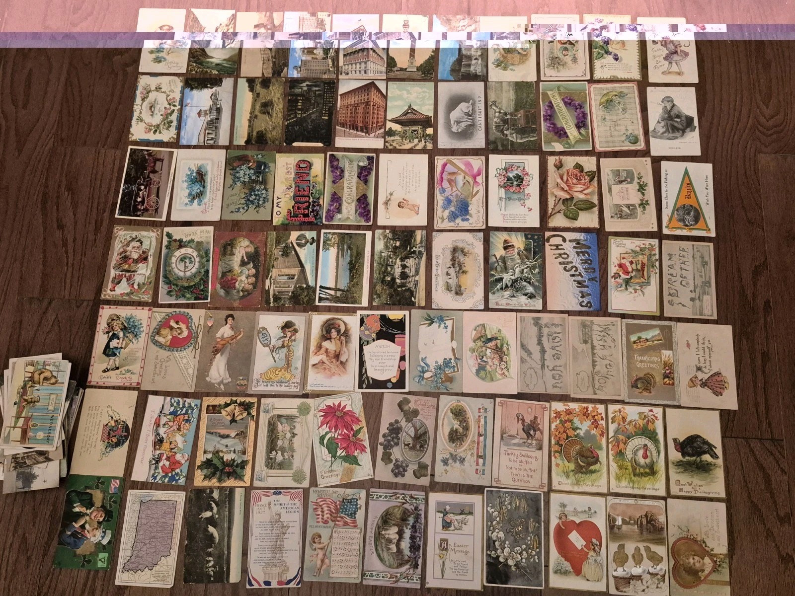 Vintage Postcard Lot Christmas, Easter, Santa’s, Patriotic, Valentine’s day