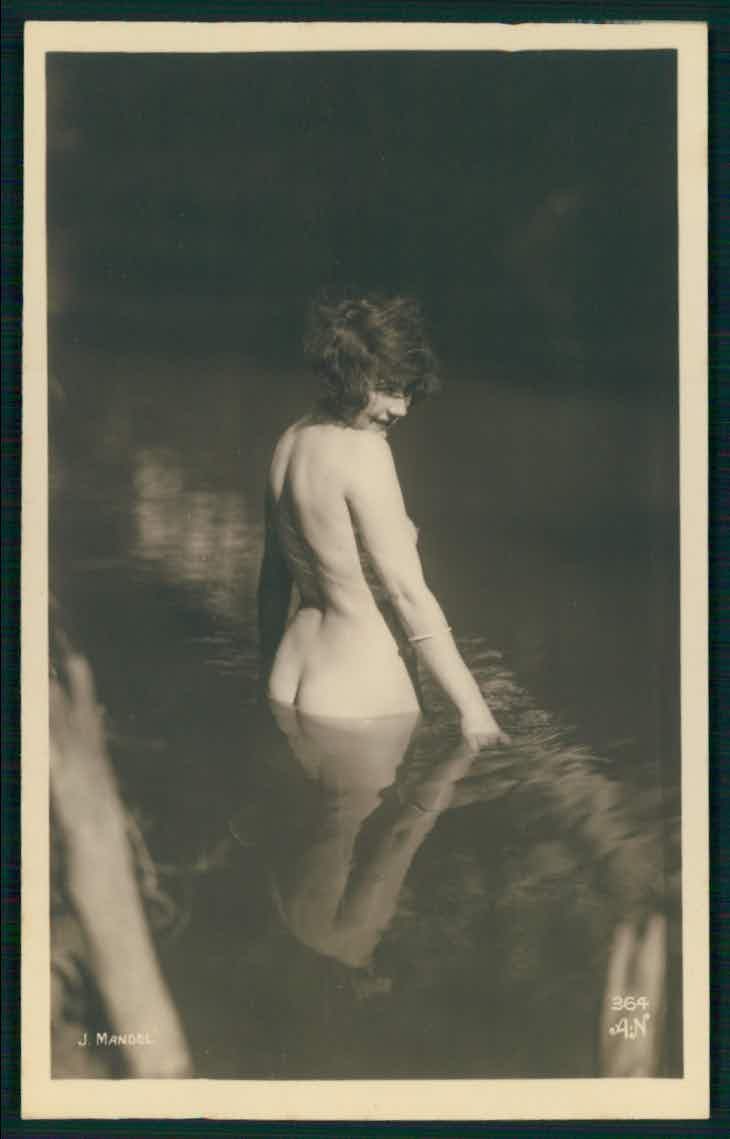Nudist Bathing beauty nus old c1920s Mandel photo postcard lot set of 5 AN 364