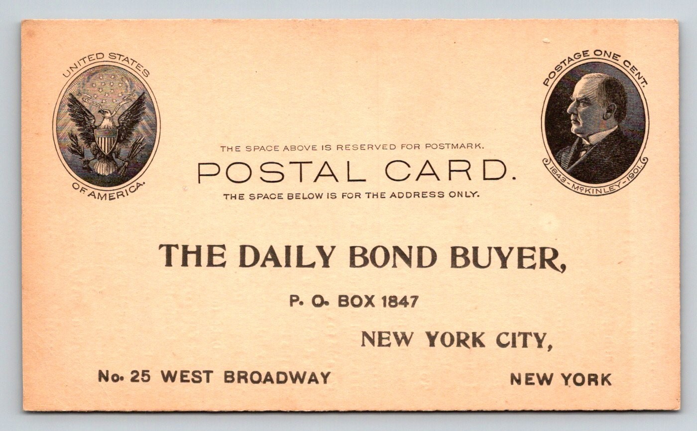 1904 The Daily Bond Buyer New Ulm Minnesota Postcard