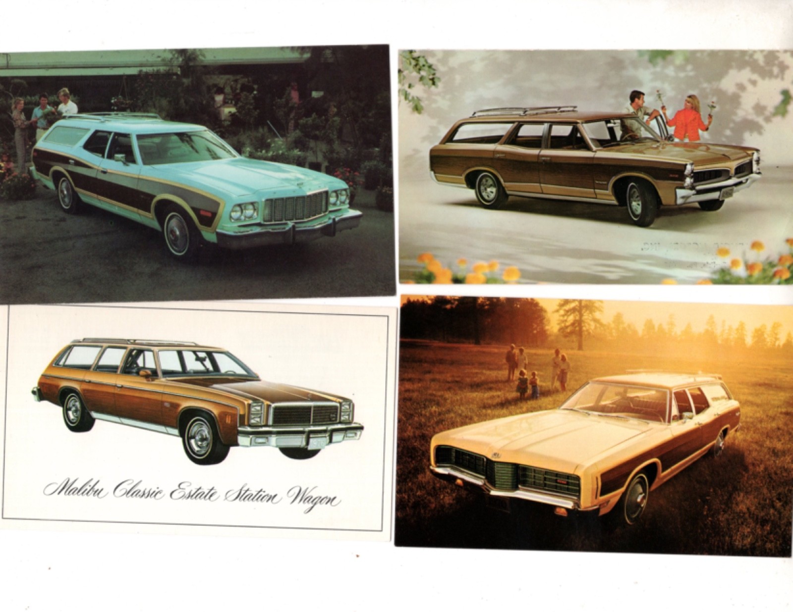 ANTIQUE AUTO, STATION WAGONS, LOT OF 35 VINTAGE POSTCARDS (BL100)