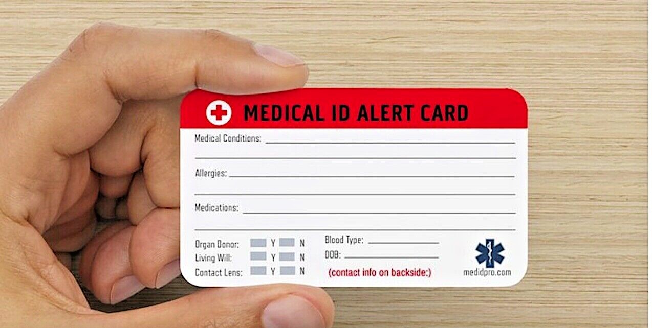 3PK-Emergency Medical ID Wallet Card for Medical Alert ID bracelet+Luggage Tags.