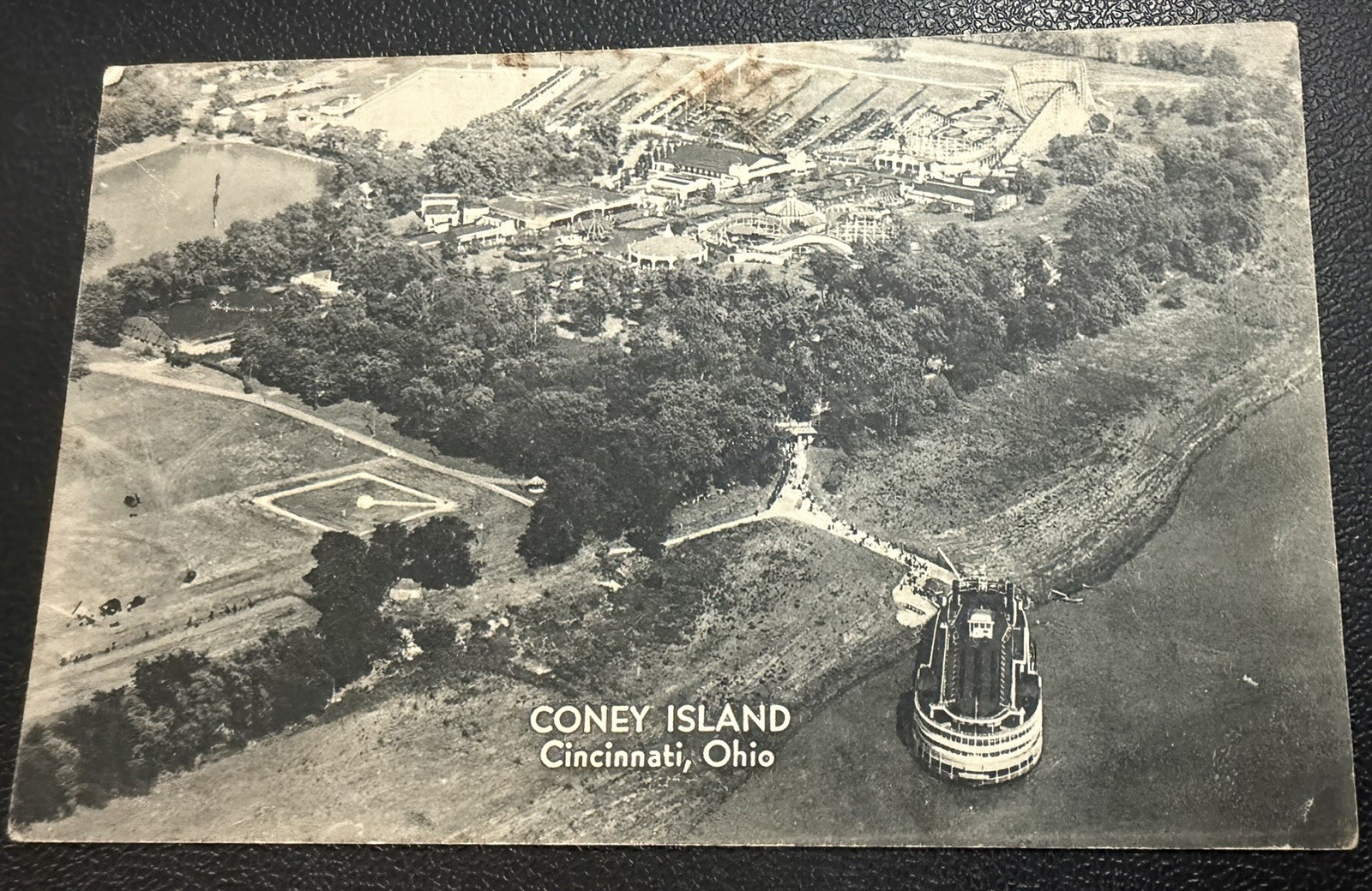 Coney Island Amusement Park Cincinnati OH 1936 Ariel View Baseball Field