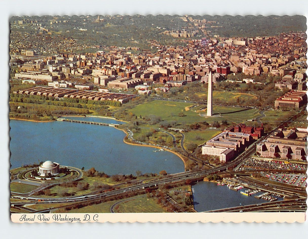 Postcard Aerial View Washington DC USA