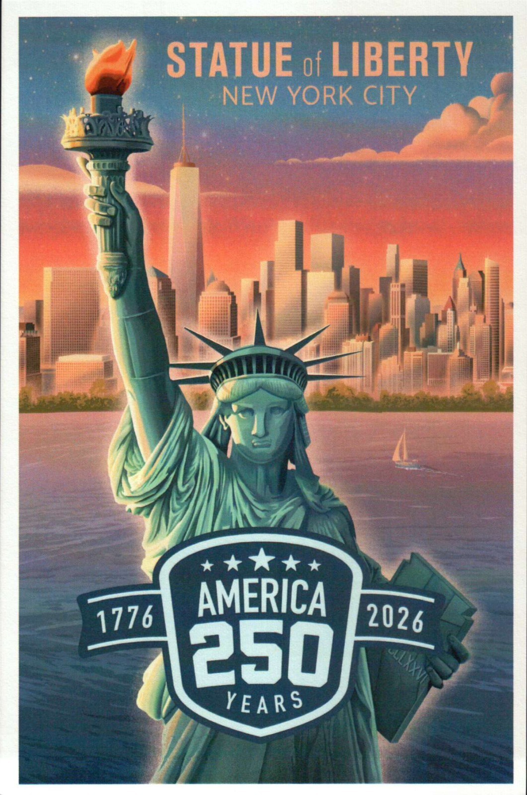 Statue of Liberty New York City, America 250 Years 1776 – 2026 – Modern Postcard