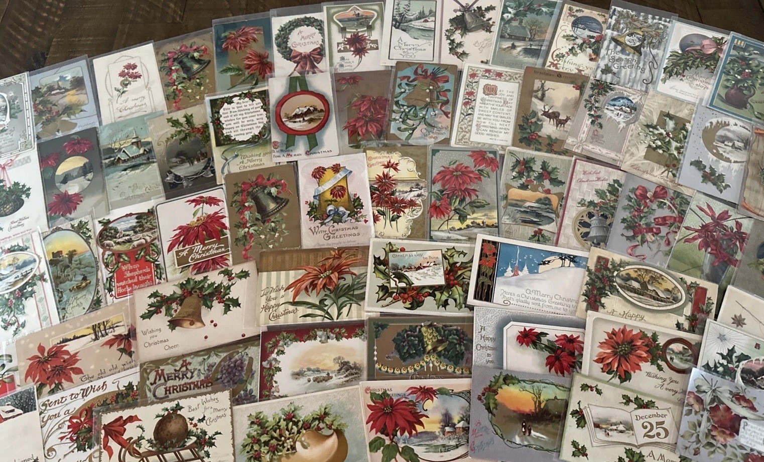 Big Quality ~Lot of~100 Antique Christmas~Postcards~Early 1900’s~ in sleeves