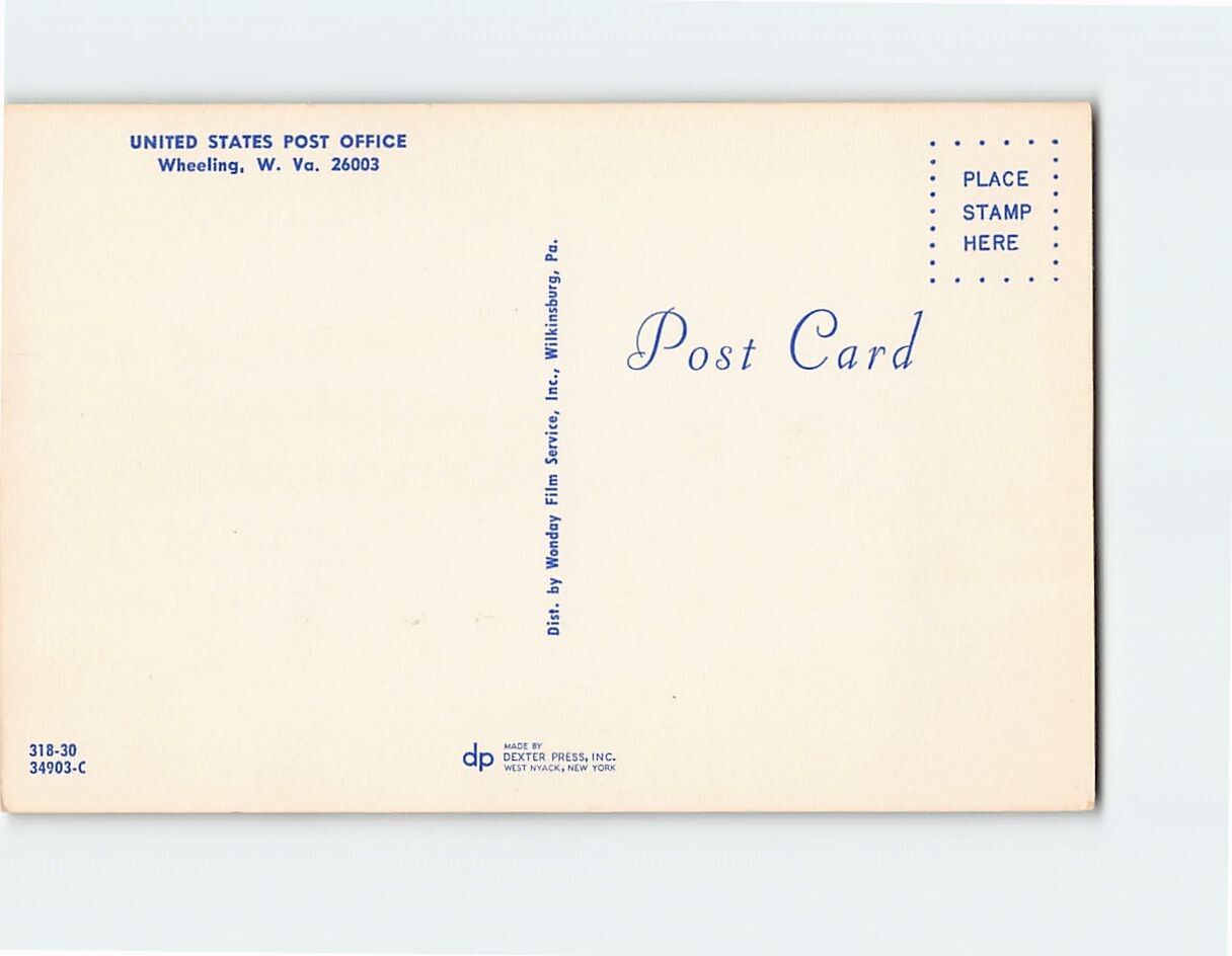 Postcard United States Post Office Wheeling West Virginia USA