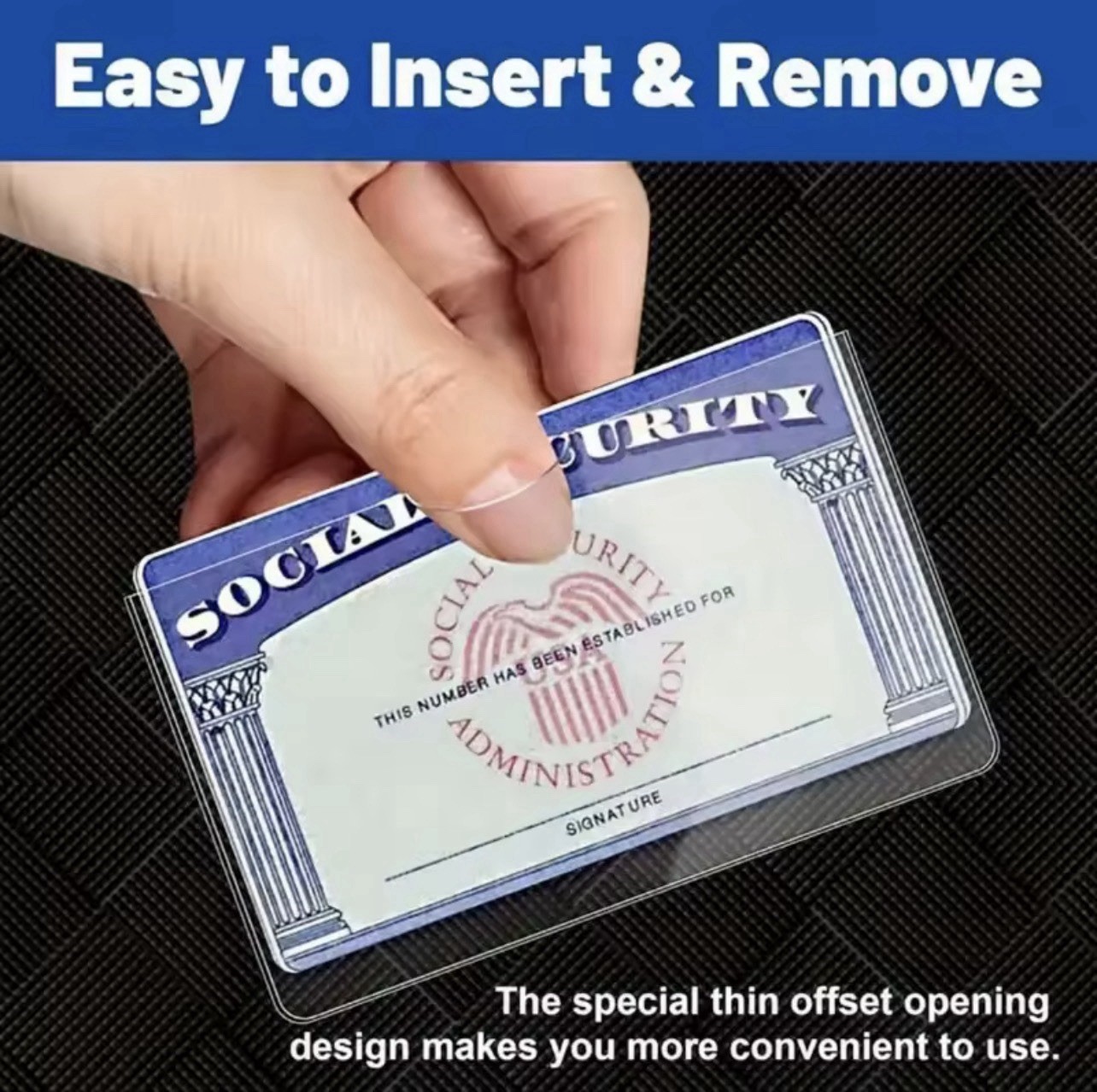 2x Social Security Card Protector Sleeves/New Medicare Card Protector Sleeves
