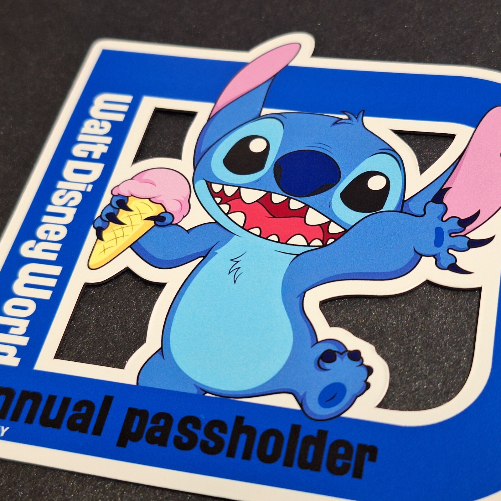 Aftermarket Walt Disney Annual Passholder featuring Stitch in D magnet format