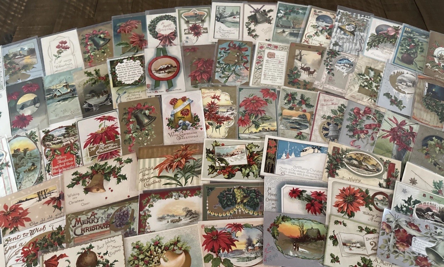 Big Quality ~Lot of~100 Antique Christmas~Postcards~Early 1900’s~ in sleeves
