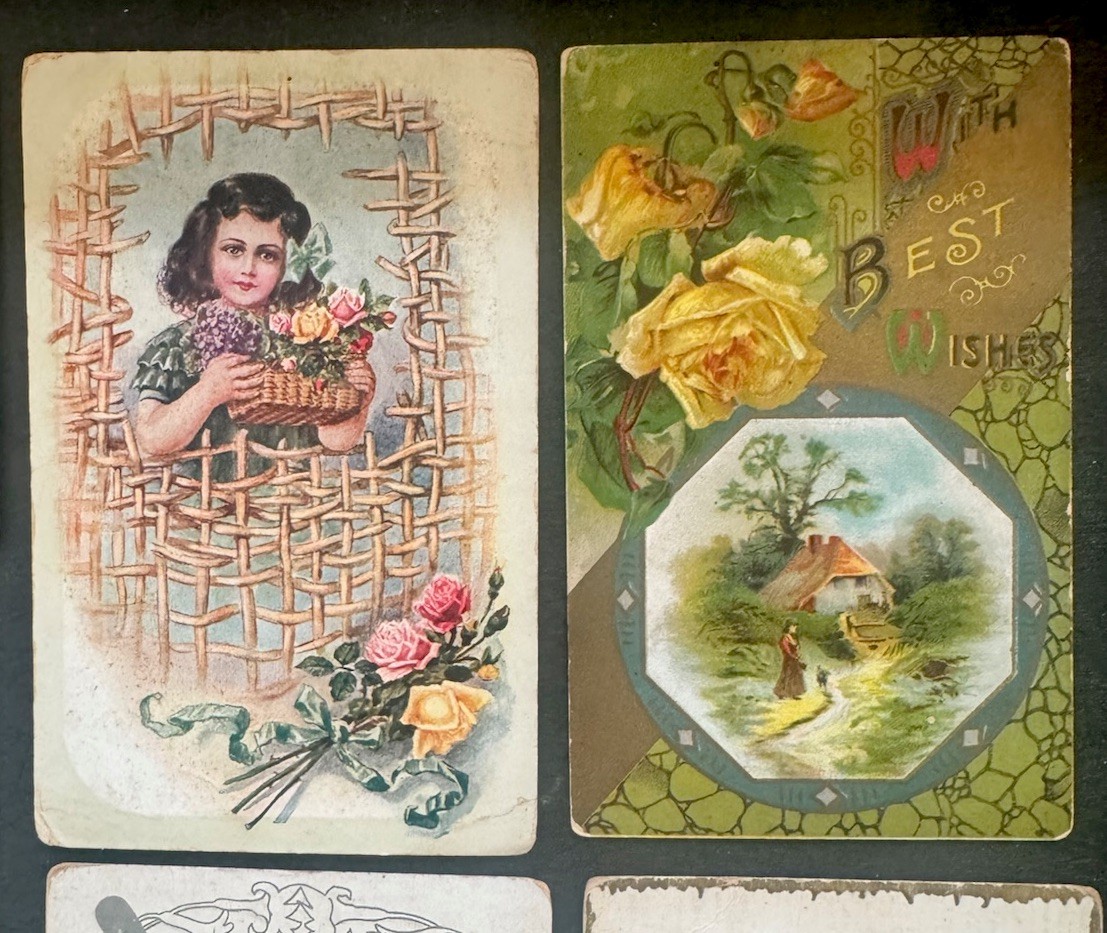 Embossed Victorian Early 1900s Postcards Greetings Floral Antique Vintage Set/10