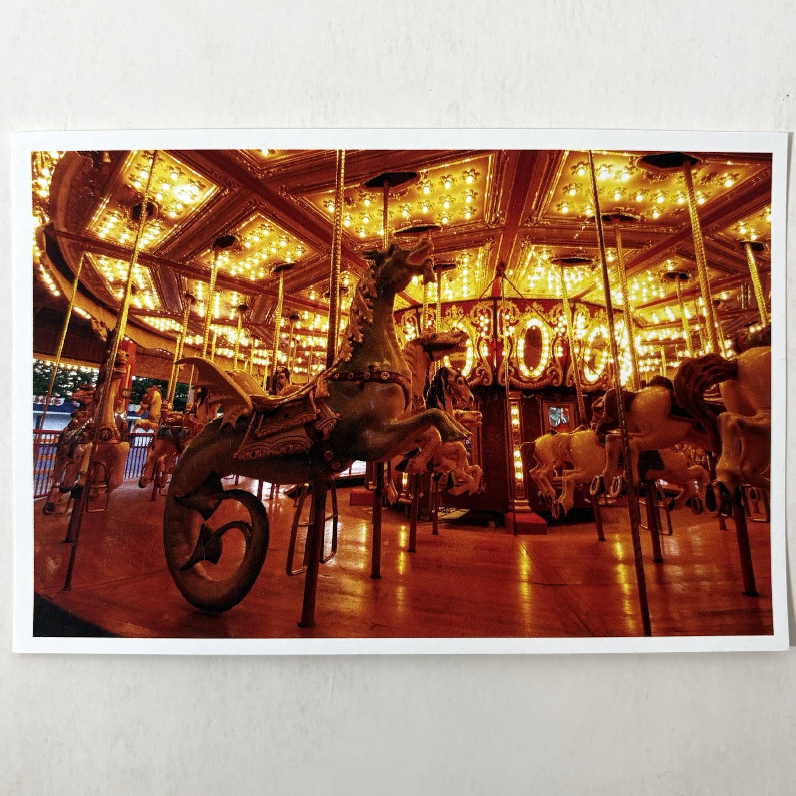 Quassy Amusement Park Grand Carousel Postcard Middlebury CT Merry Go Round Lake