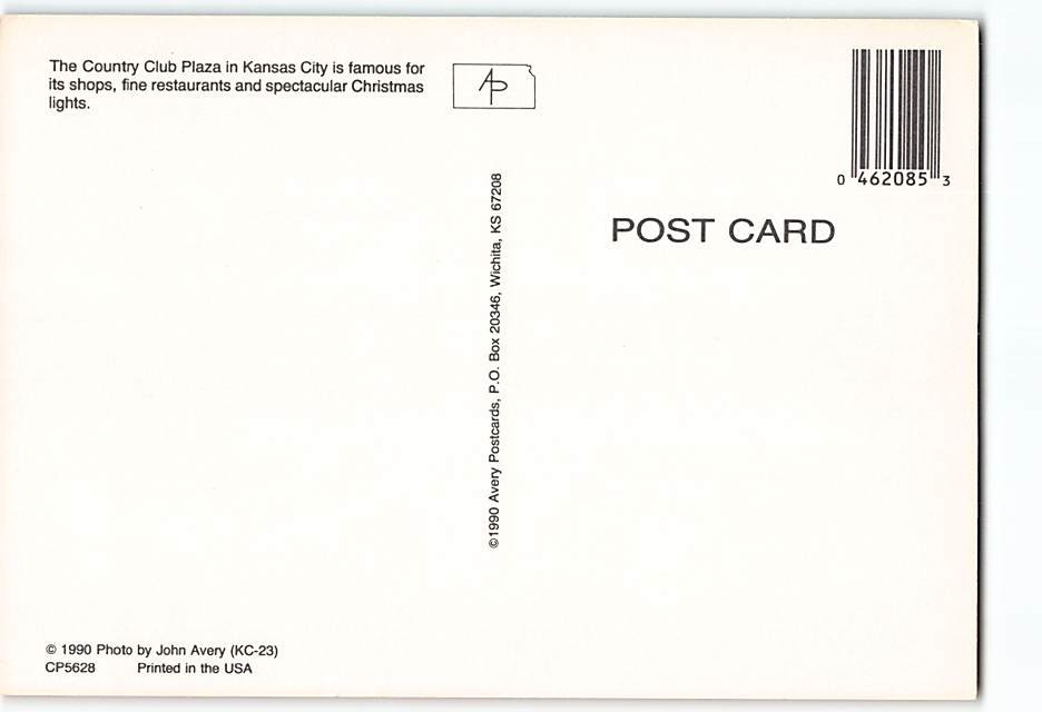 Postcard The Country Club Plaza Kansas City Missouri USA