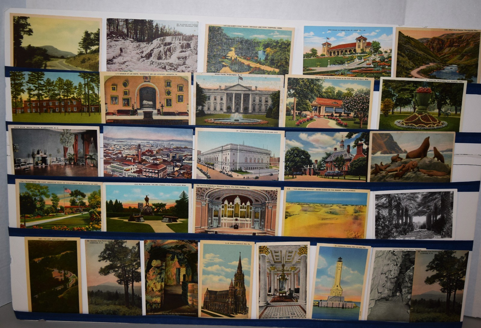100 POSTCARDS LINEN & WHITE BORDER-UNUSED/UNPOSTED SWEEPSTAKES & NEW COLLECTORS