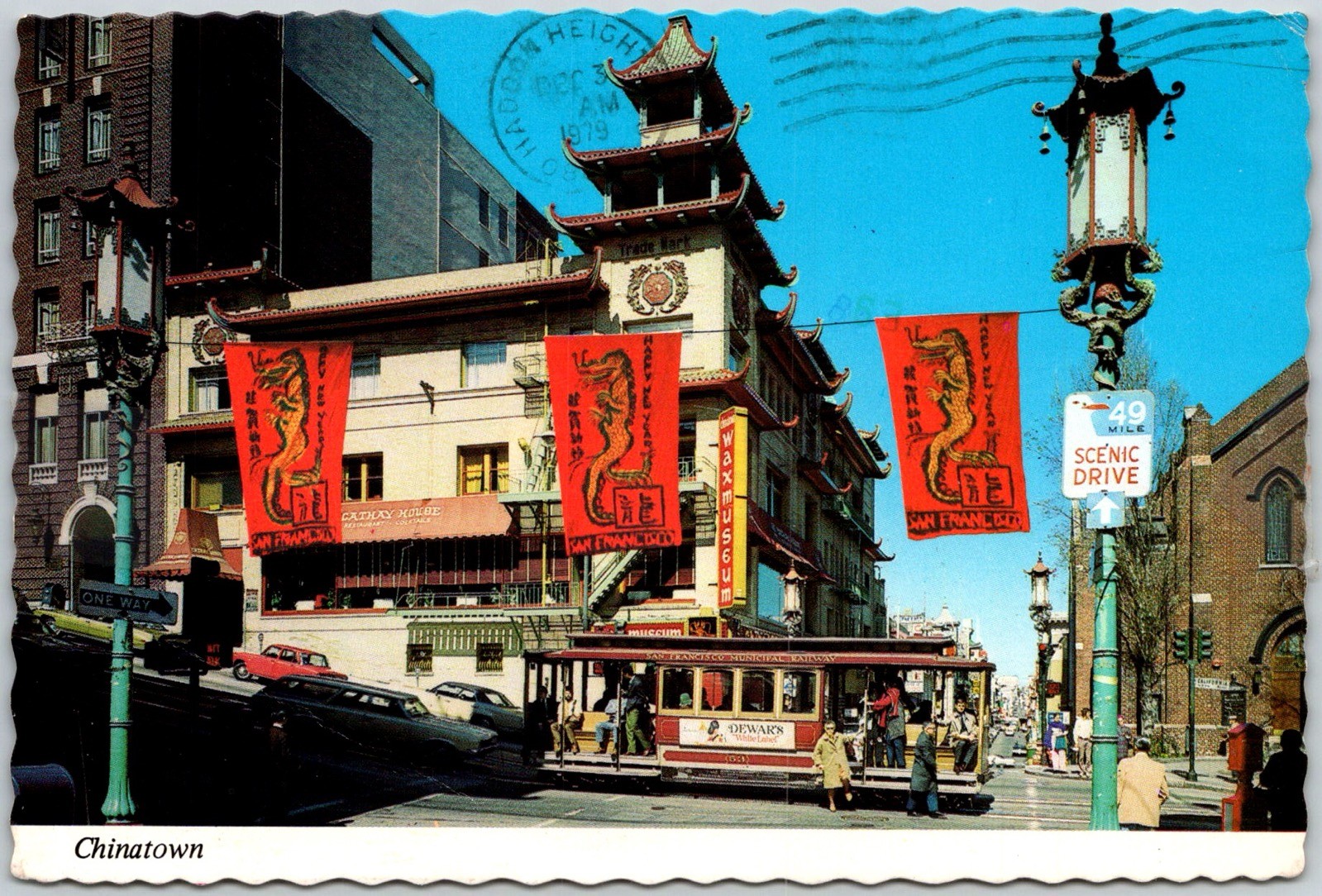 San Francisco USA Grant Avenue Scenic Drive Chinatown The Continental Card Postc