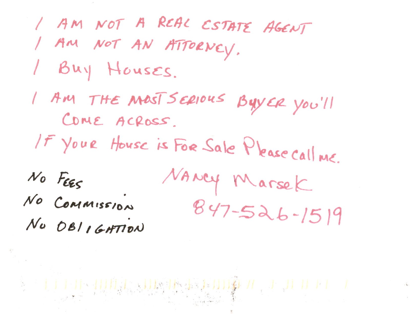 Nancy Marsek, Home Buyer, Wauconda 2001 Postcard