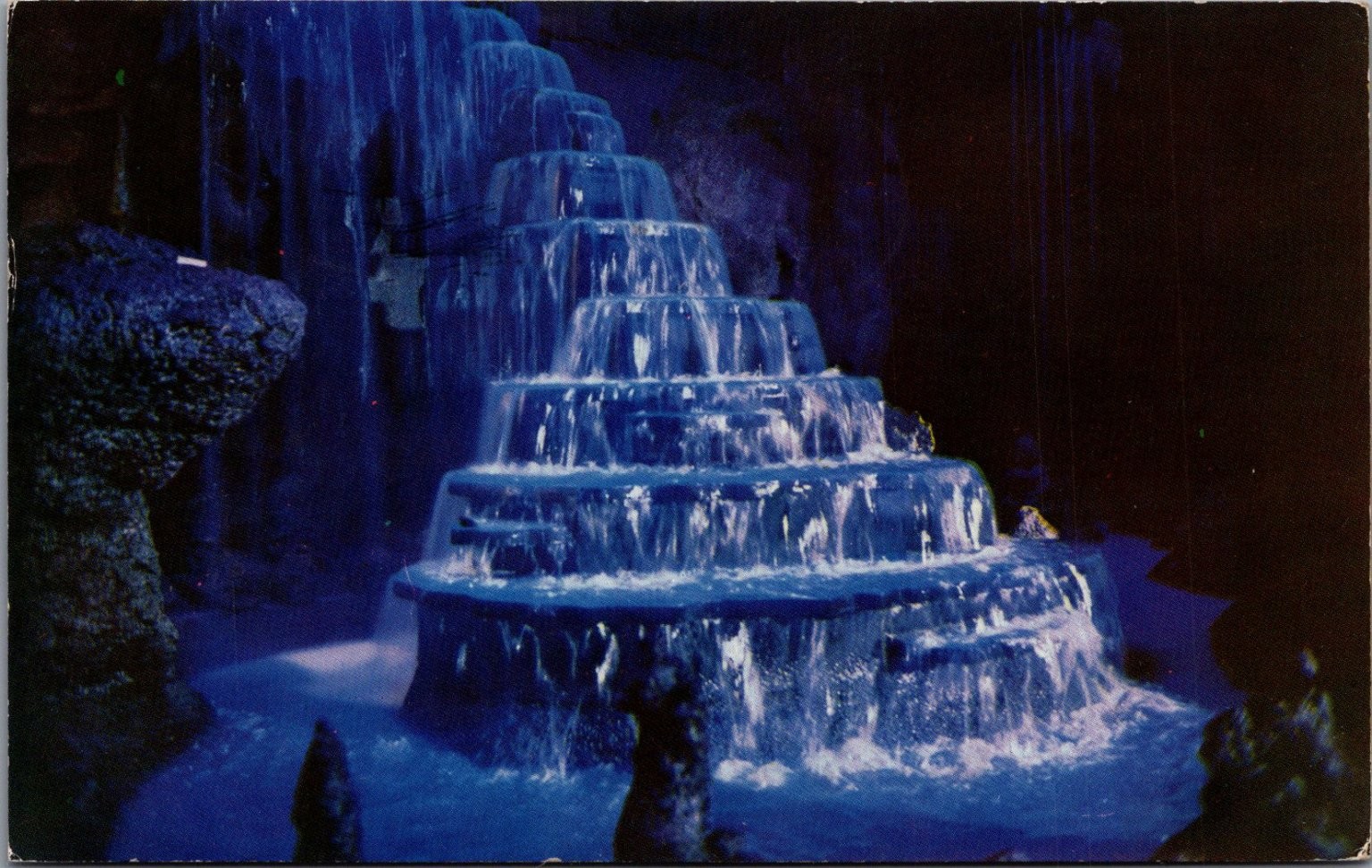 Disneyland Rainbow Caverns Frontierland Waterfall Chrome Postcard 1961 Posted