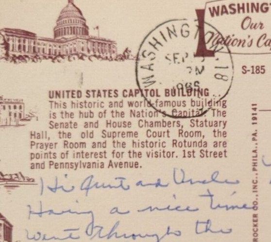 United States Historic Capital Building Washington DC VTG Chrome Postcard 1965