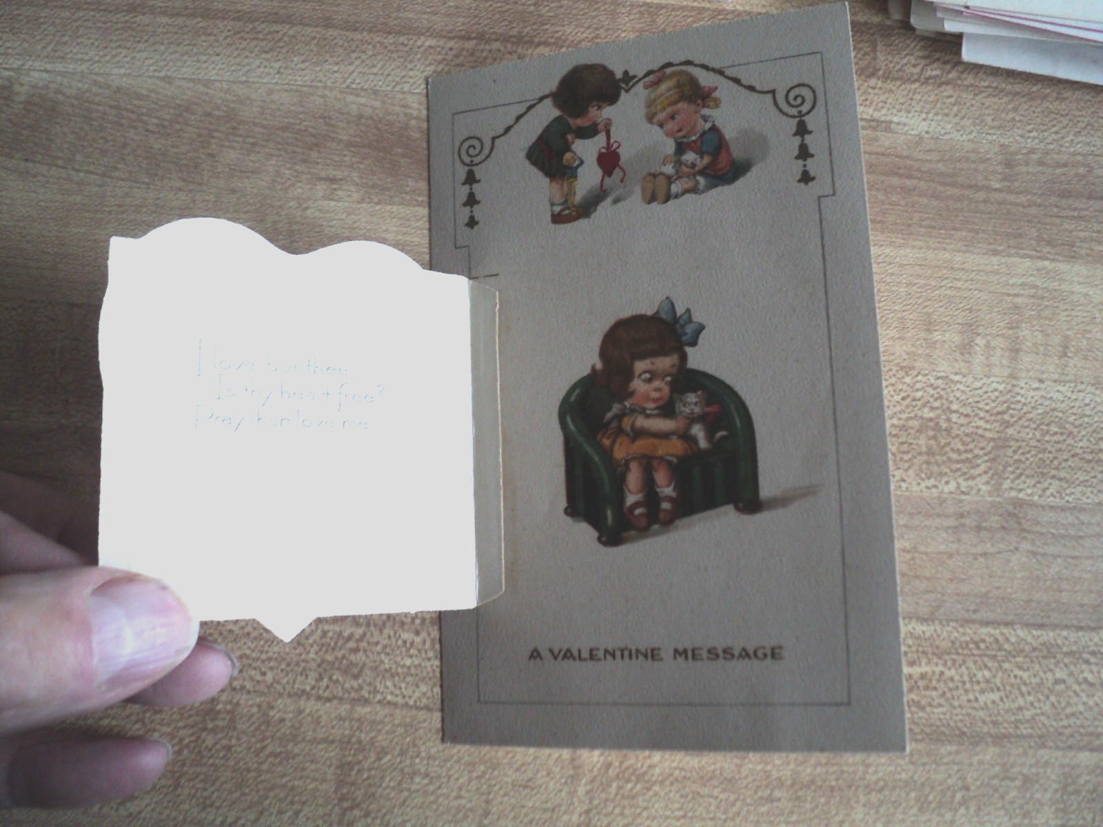 VALENTINE’s Day Cute Boy & Girl vintage Winsch 673 Fold Out Postcard