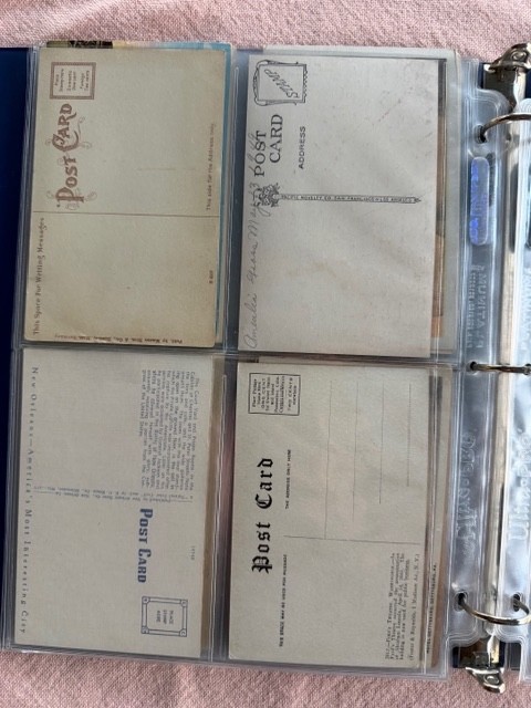 58 Postcards 1906-1940s in Plastic Sleeves. Some unused