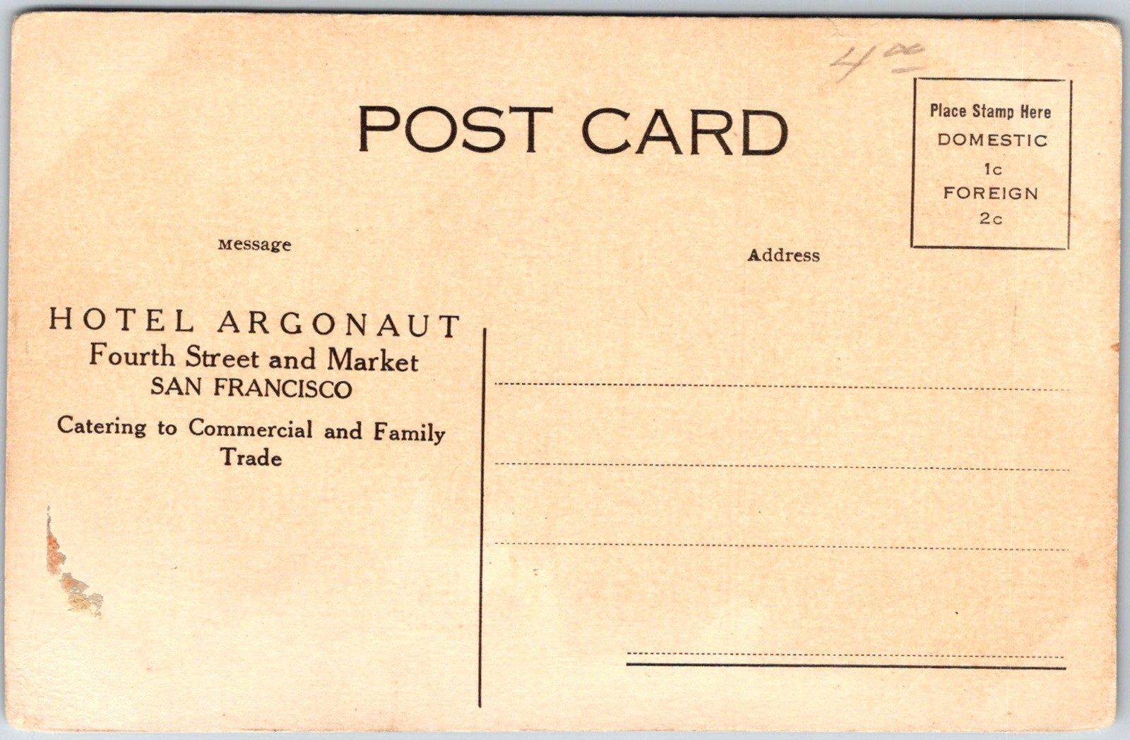 San Francisco USA Hotel Argonaut Society Of California Pioneer Building Postcard