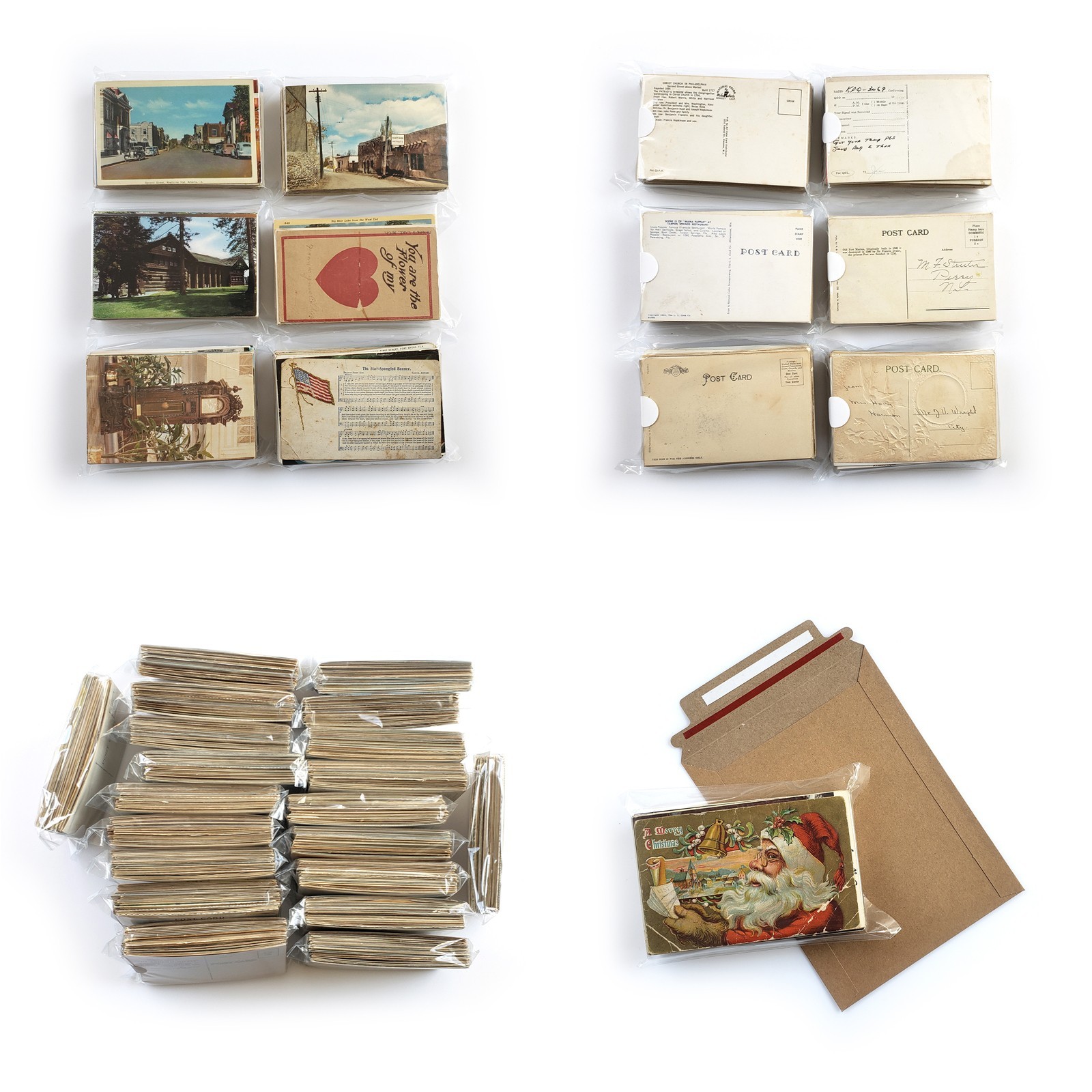 75 Damaged Postcards Lot – Junk Journal Decoupage Unposted Vintage Craft Project