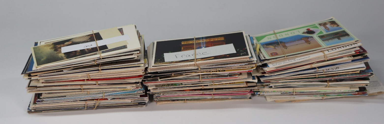Huge VTG Postcard Collection Lot Hundreds USA Europe Travel Art i6