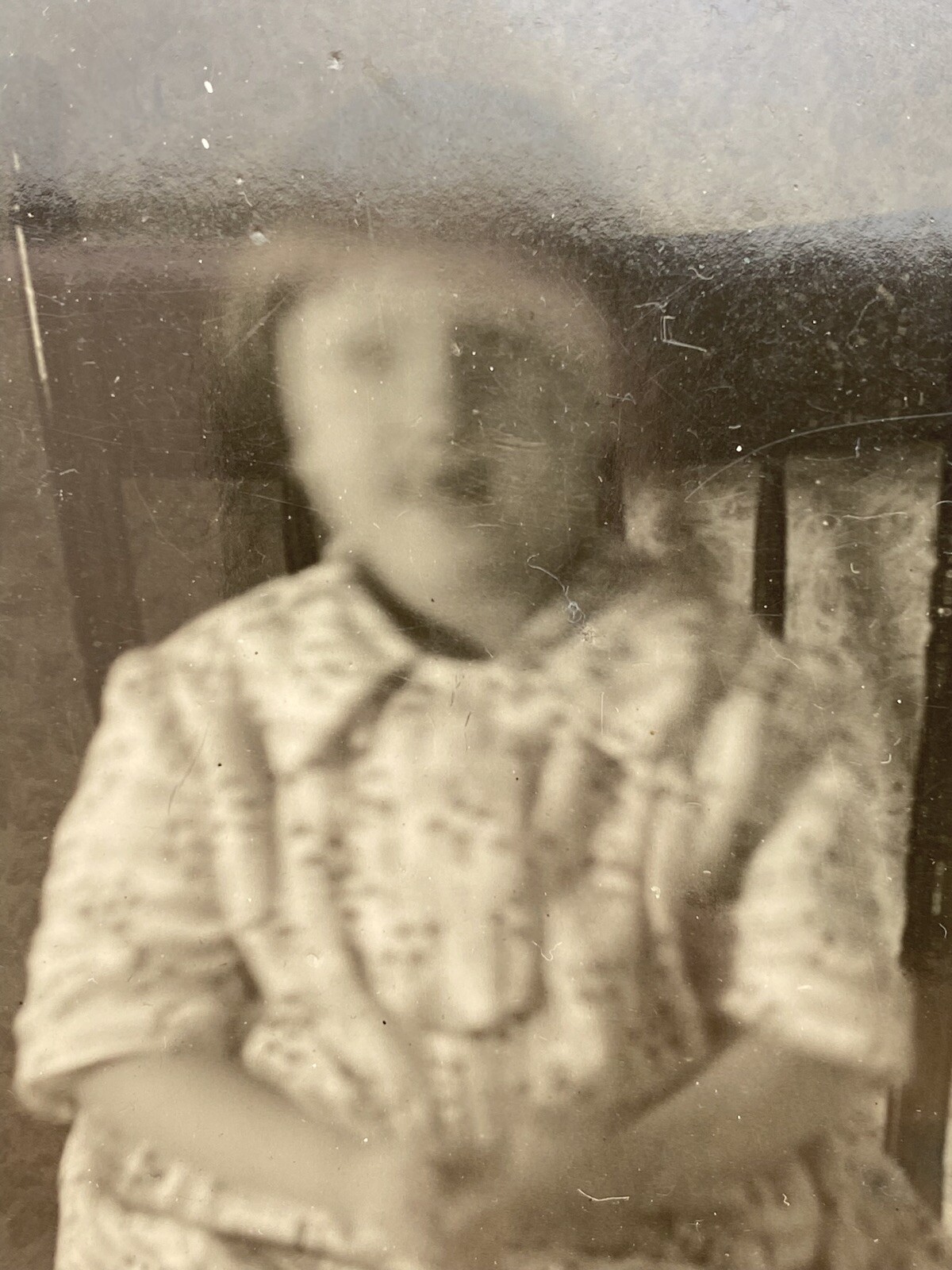 Odd Antique RPPC Blurry Face Little Girl Creepy Old Photo Stafford Springs CT