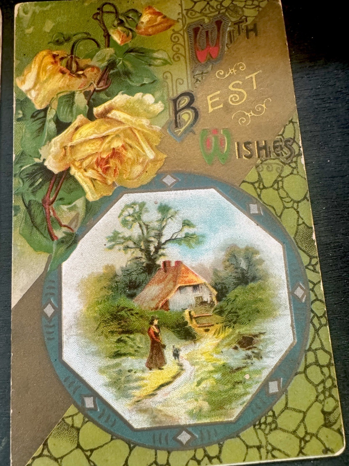 Embossed Victorian Early 1900s Postcards Greetings Floral Antique Vintage Set/10