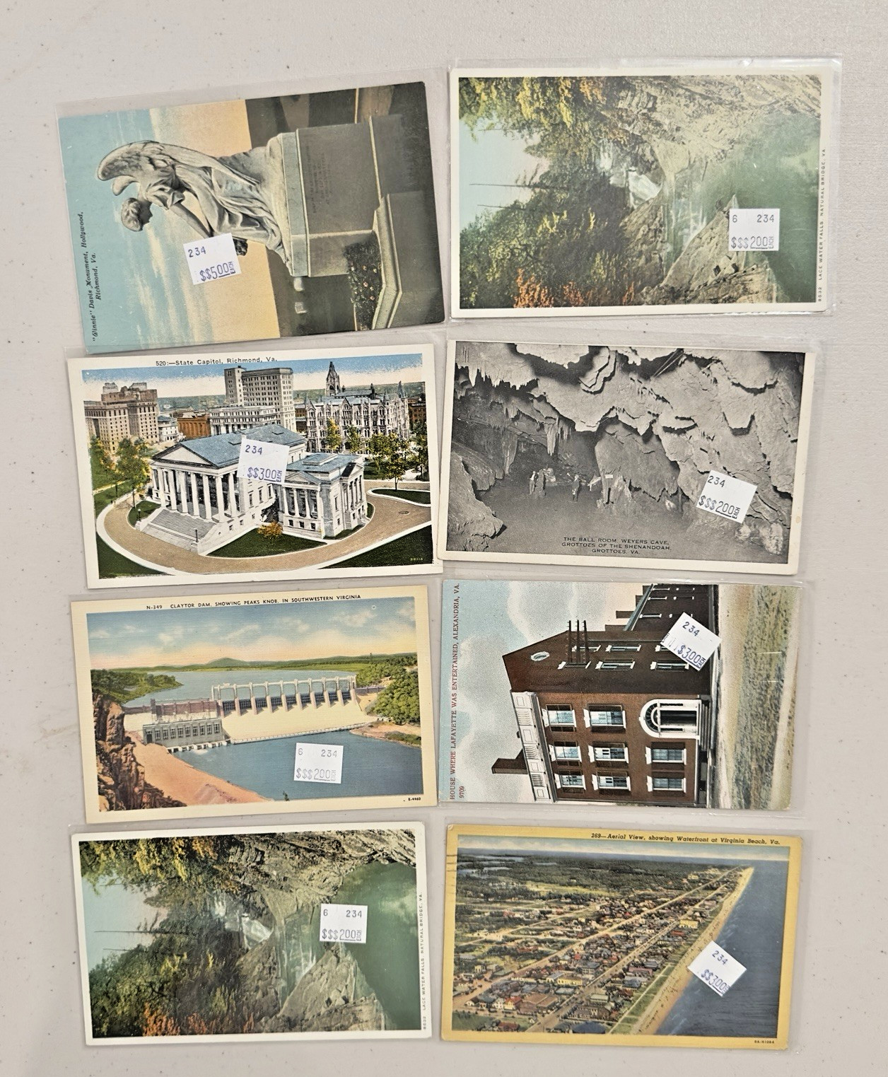 Lot Of 50 Vintage Virginia Postcards In Protective Sleeves