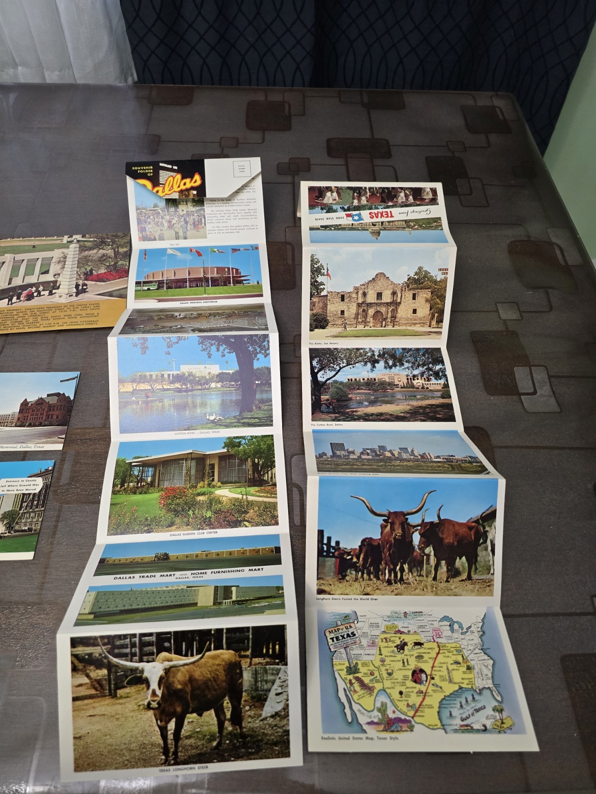 Vintage Texas Dallas JFK Postcard Lot Souvenir Folders Dealey Plaza Alamo Unused