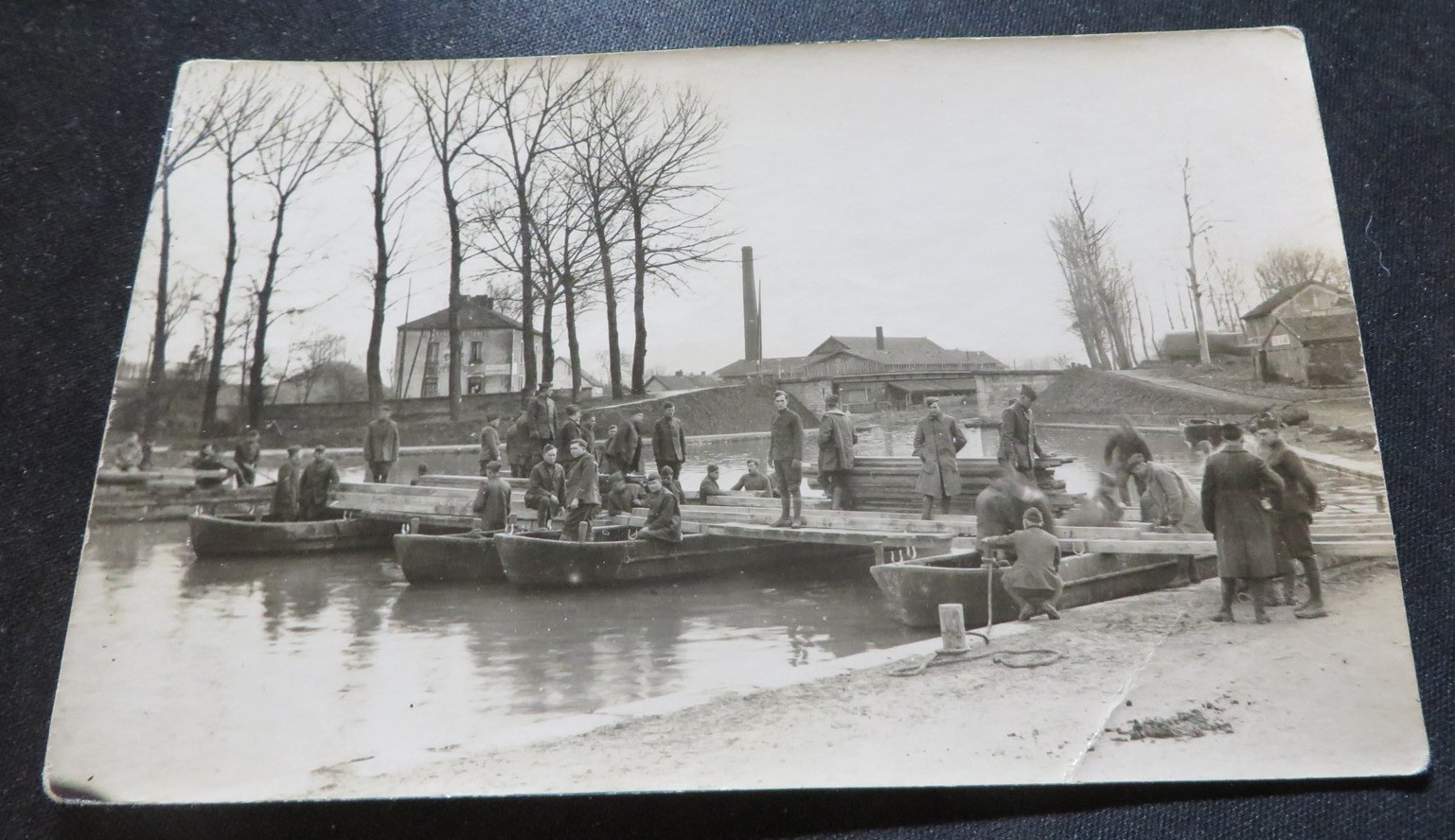 WWII Army Reserve Unit 303rd Company A Original Military Photo Bridge Work
