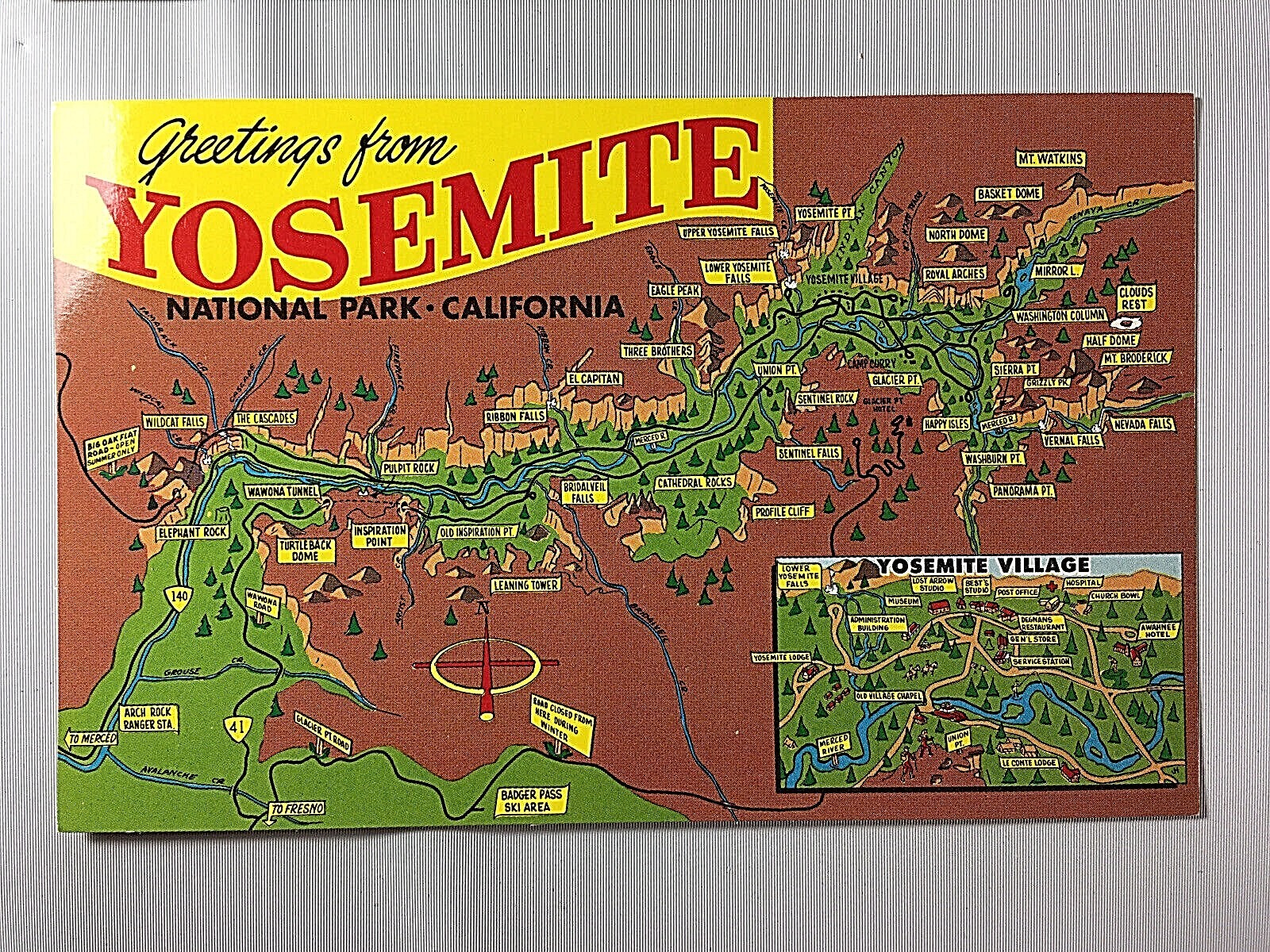 Vintage Yosemite Postcards from the 1960s.