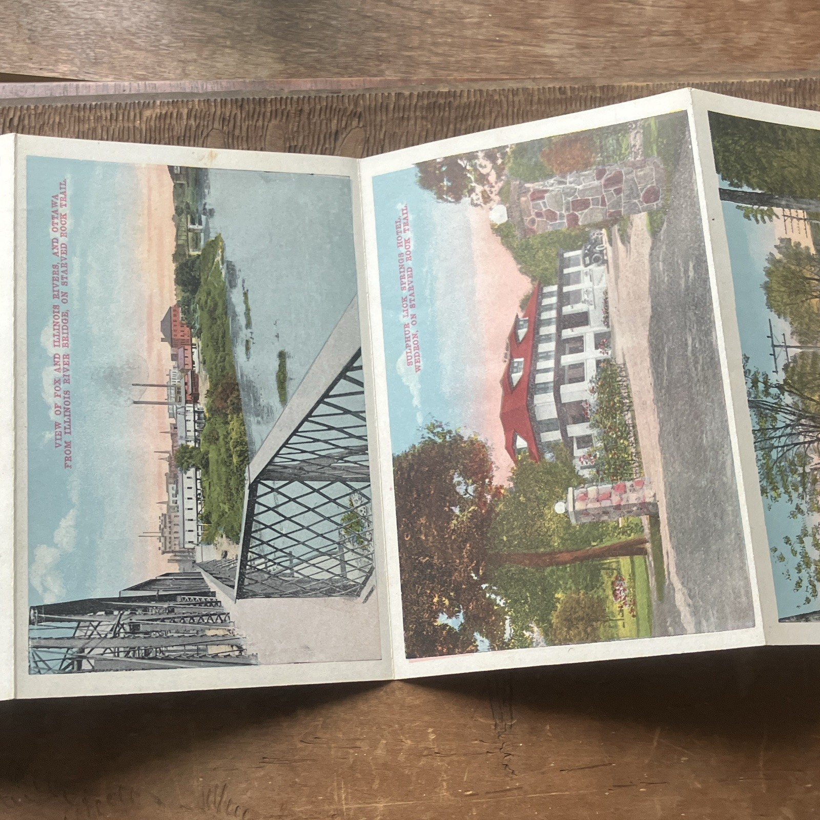 Vintage 30s-40s Fold-Out Souvenir Folder Indian Days at starved Rock 11 set