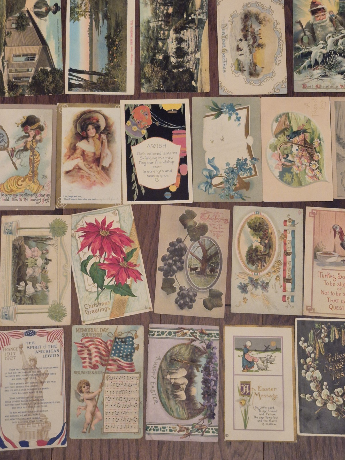 Vintage Postcard Lot Christmas, Easter, Santa’s, Patriotic, Valentine’s day