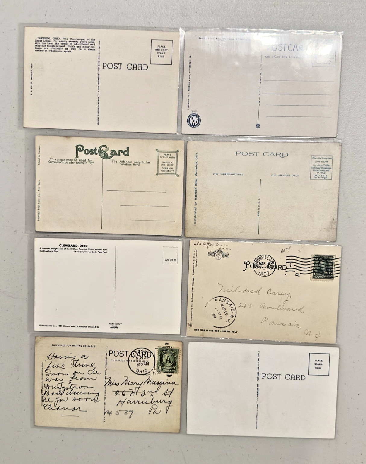Lot Of 50 Vintage Postcards Ohio and Virginia Some In Protective Sleeves