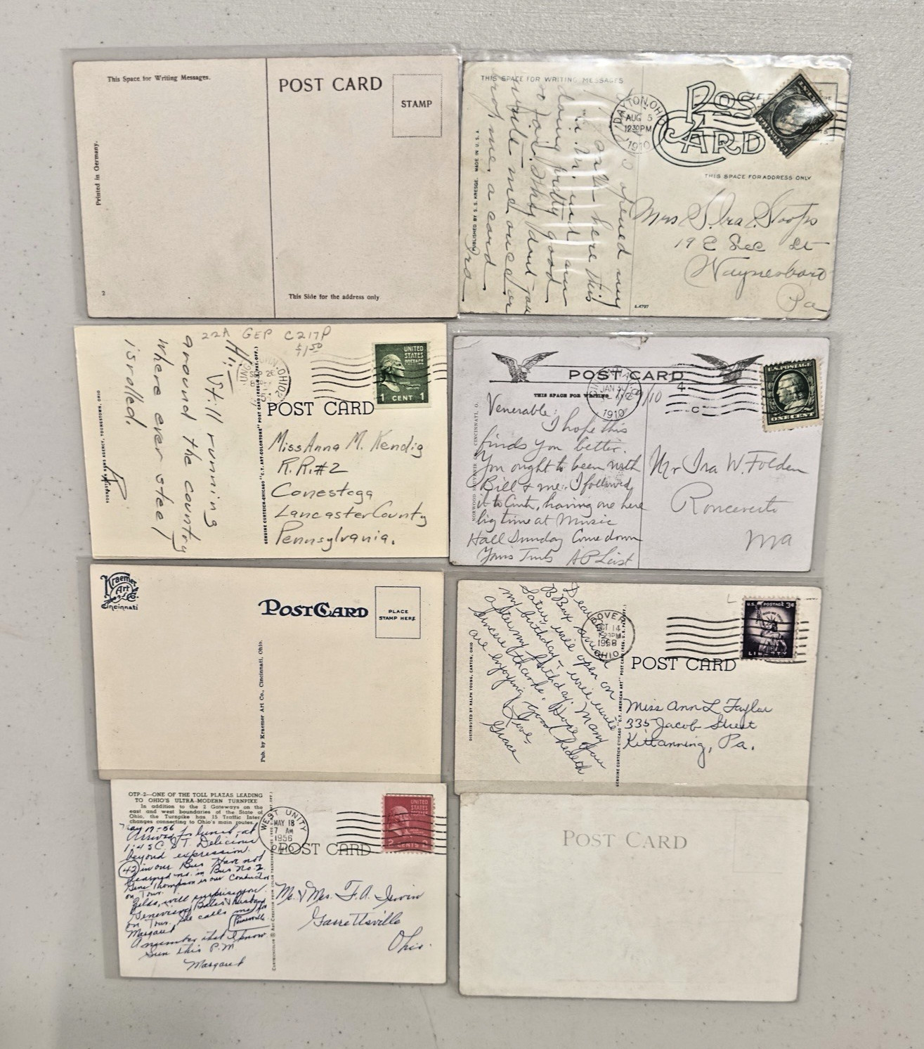 Lot Of 50 Vintage Postcards Ohio and Virginia Some In Protective Sleeves