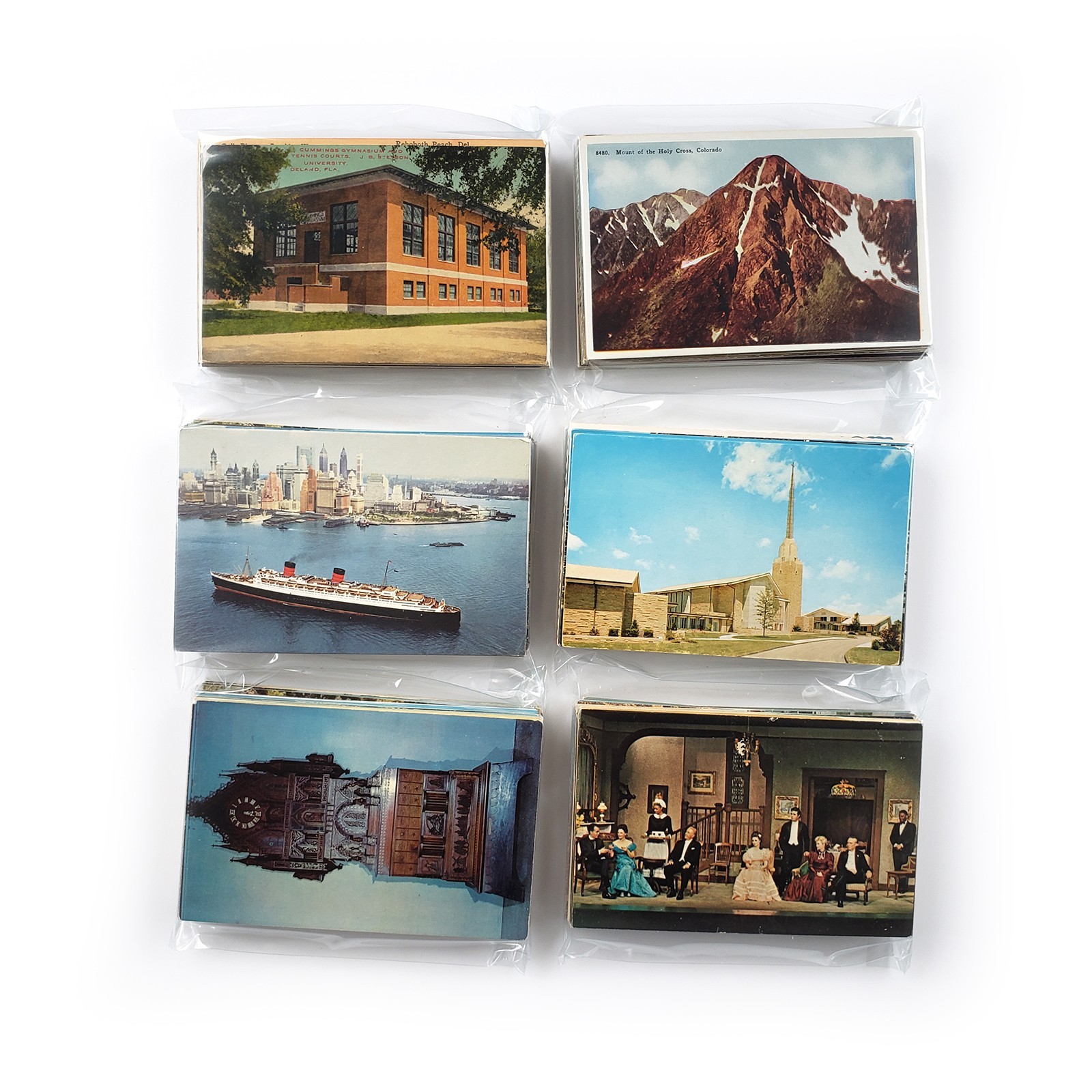 60 Unused Vintage Postcards Lot – Unposted Random Blank Midcentury Travel Views