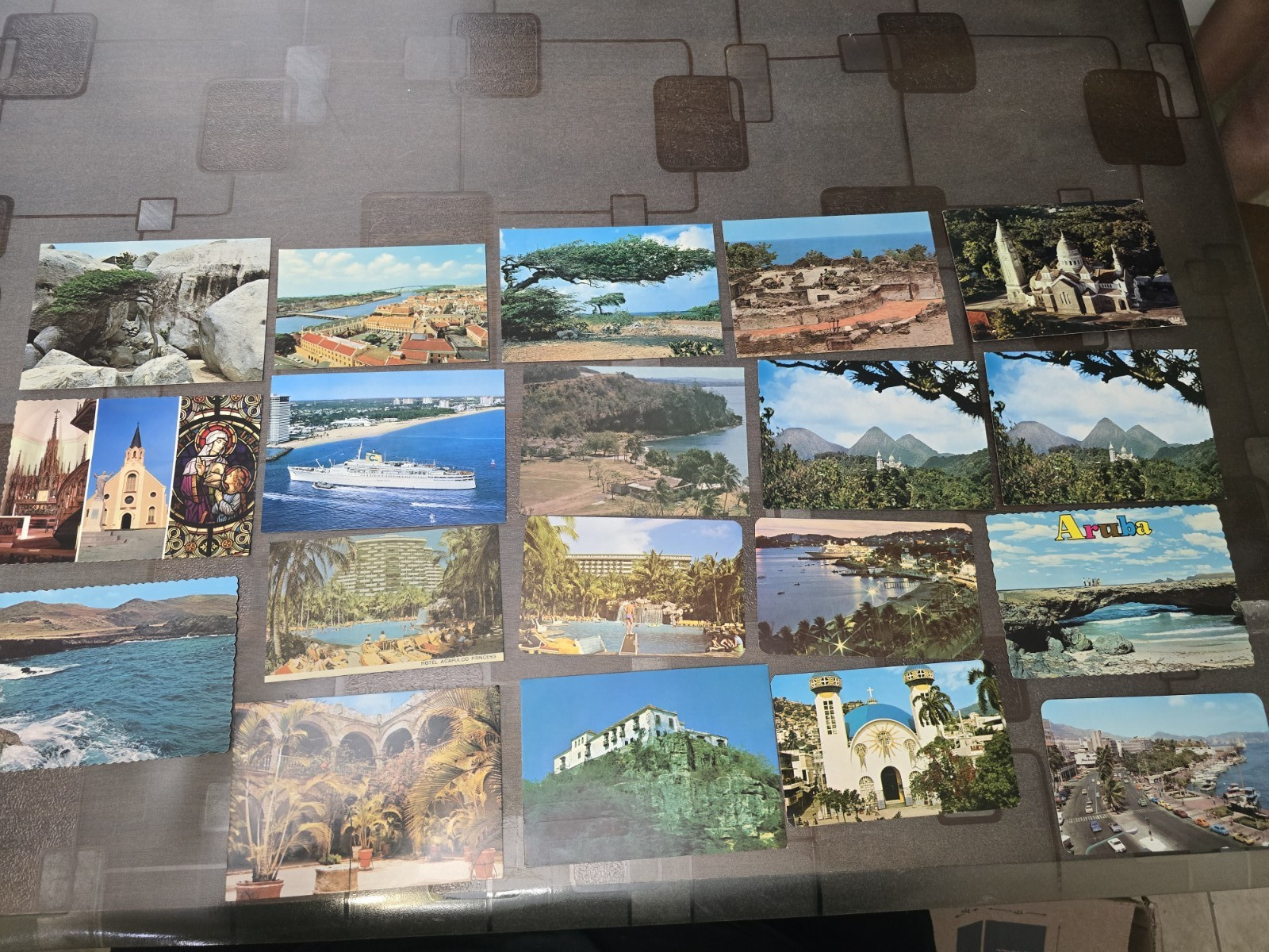 Vintage Caribbean Postcard Lot 22 Aruba Curacao Cruise Ship Scenic 1970s