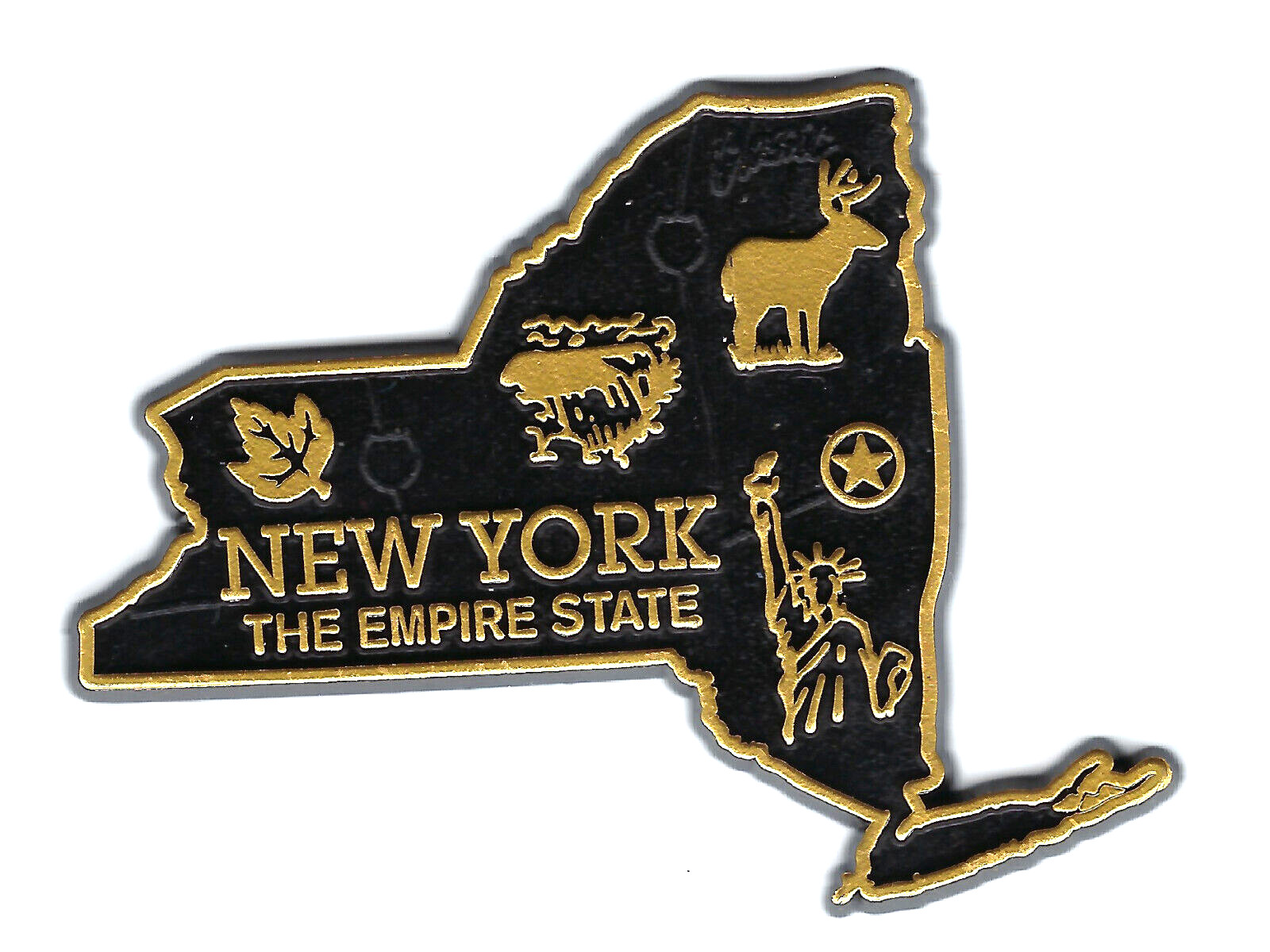 NEW YORK “THE EMPIRE STATE” STATE OUTLINE MAP MAGNET, NEW