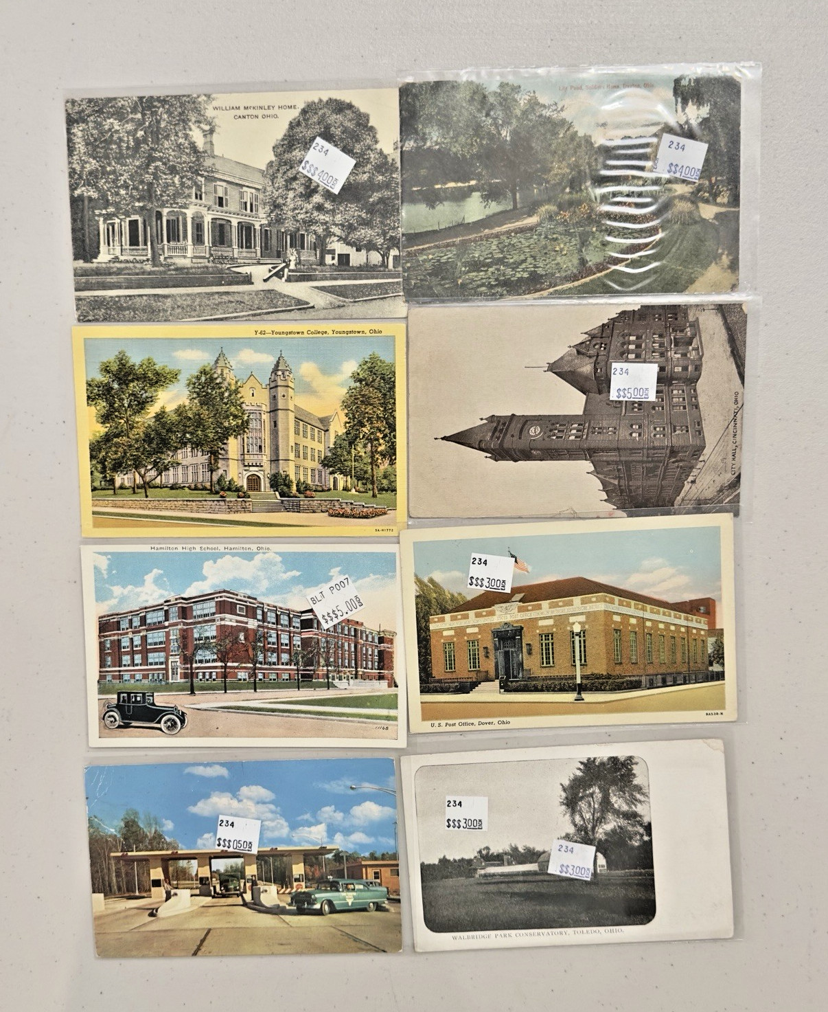 Lot Of 50 Vintage Postcards Ohio and Virginia Some In Protective Sleeves