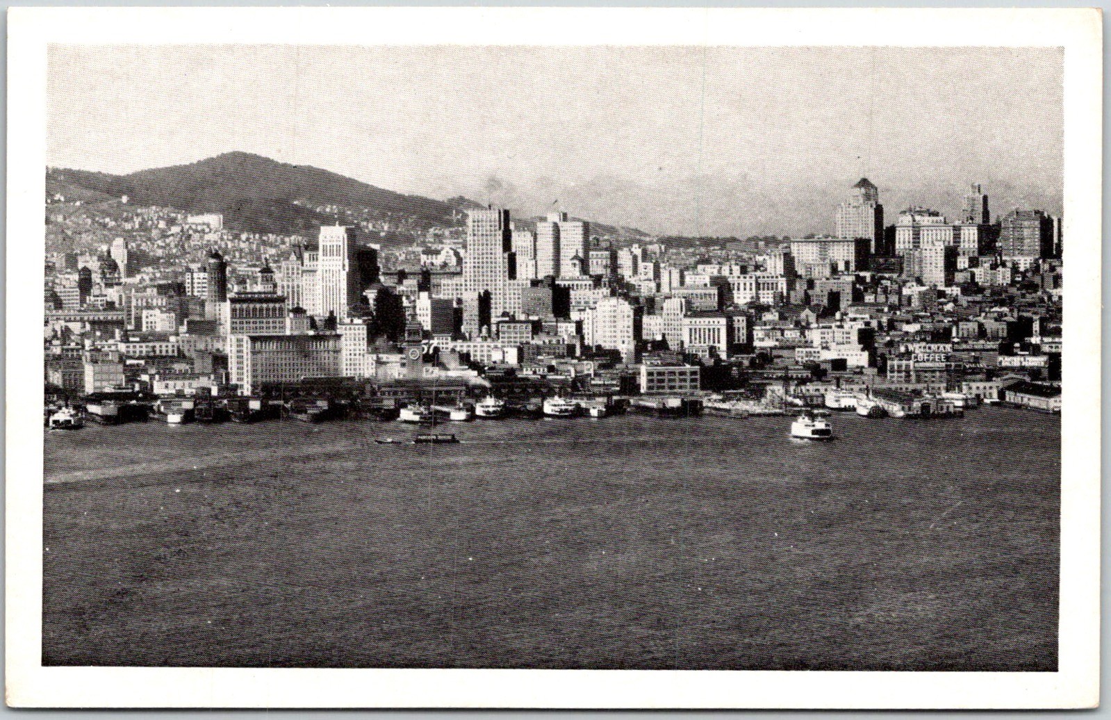 San Francisco USA Skyline And Landlocked Harbor Vintage Postcard