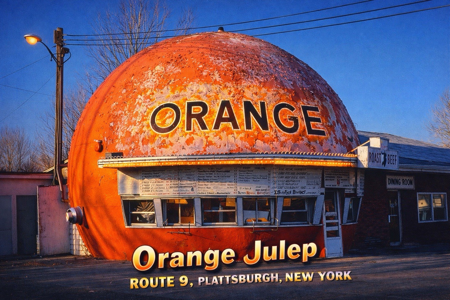 Orange Julep ROUTE 9, PLATTSBURGH, NEW YORK MODERN Postcard A641