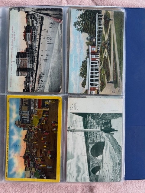 58 Postcards 1906-1940s in Plastic Sleeves. Some unused
