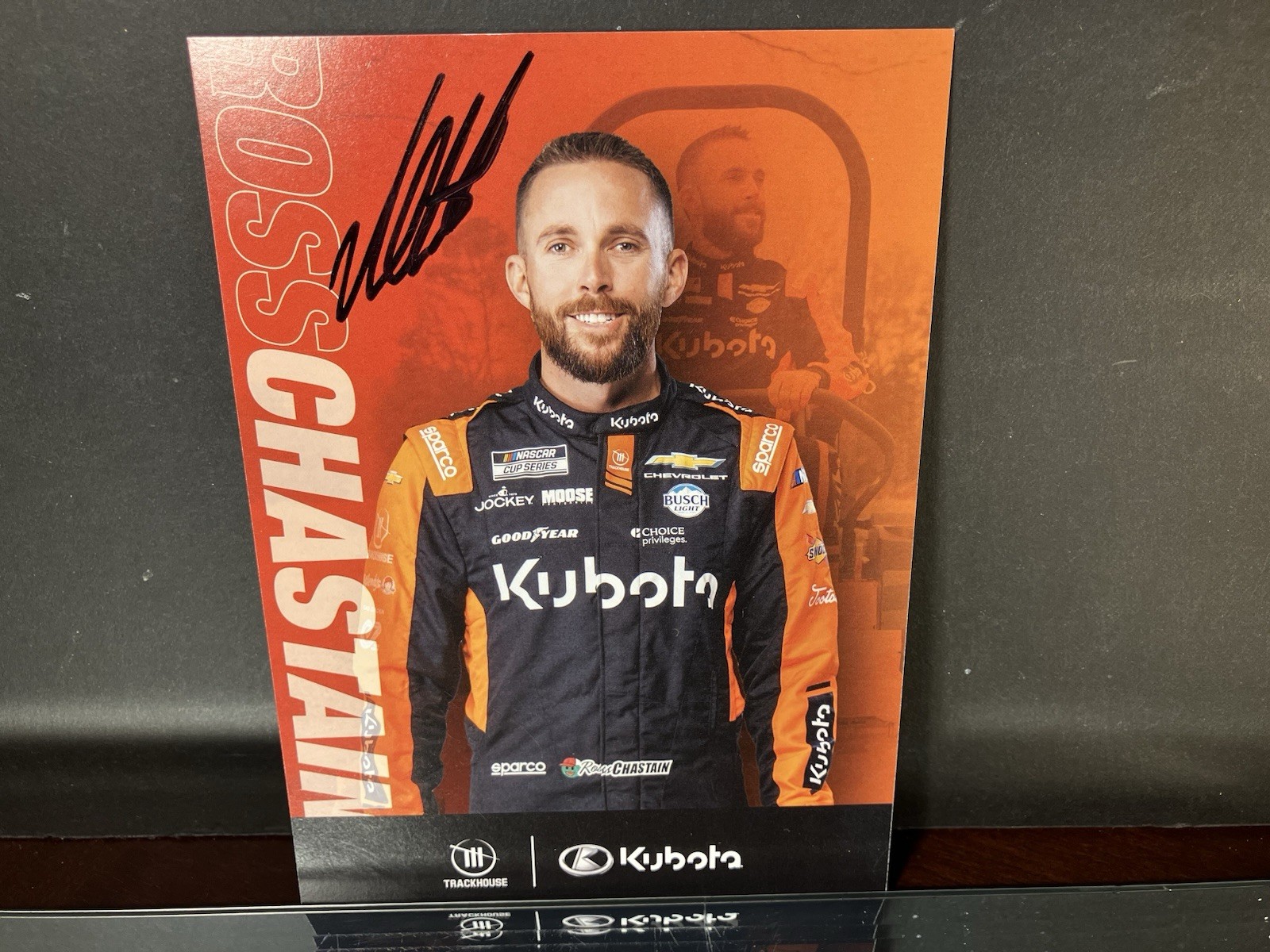 Ross Chastain #1 Kubota Autographed 2026 Chevrolet Camaro 5×7 Hero Card
