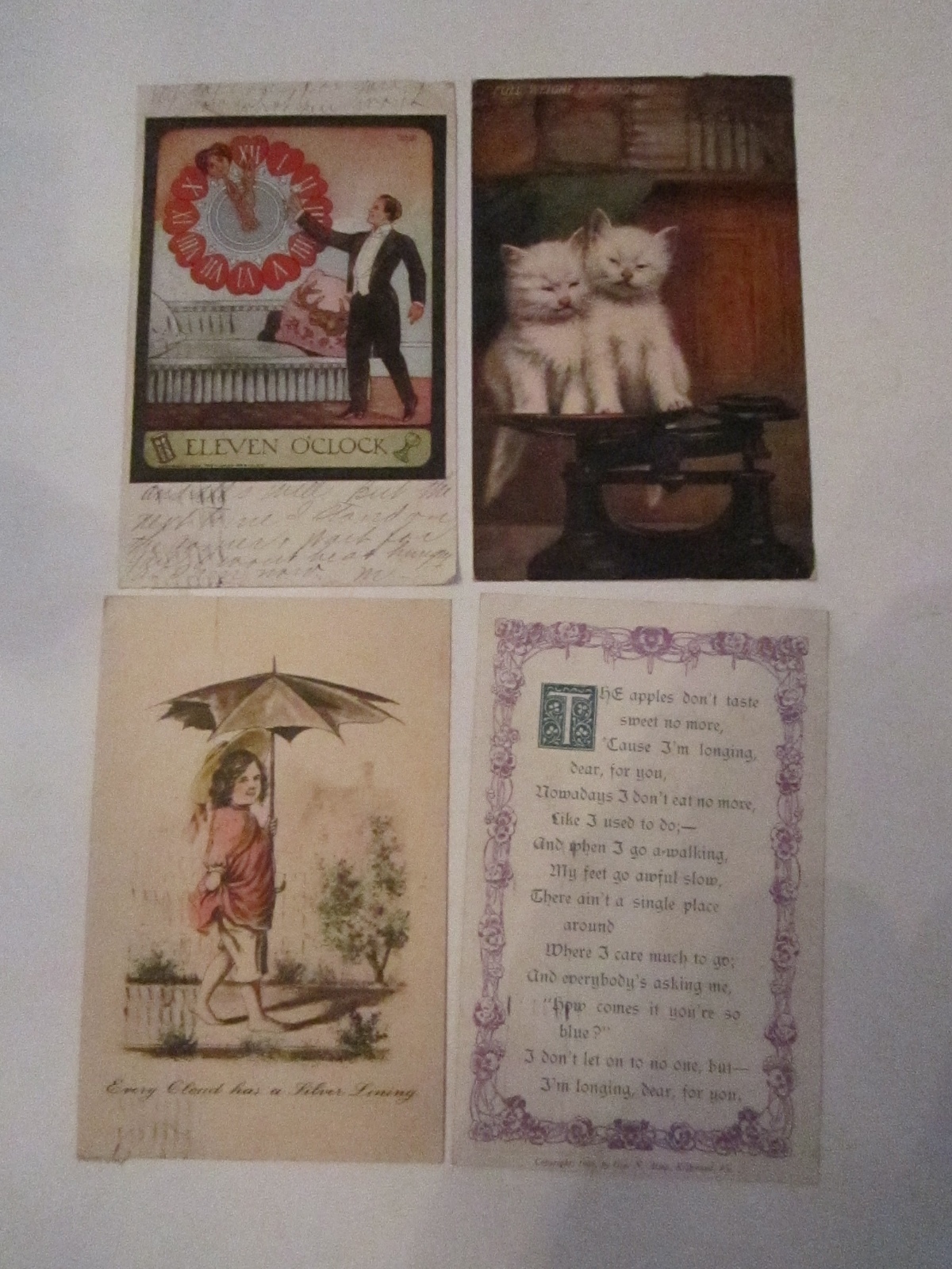 20 VINTAGE POSTCARDS – VARIOUS ARTISTS – PRE 1911 – COLLECTIBLE – LOT F TUB ABC